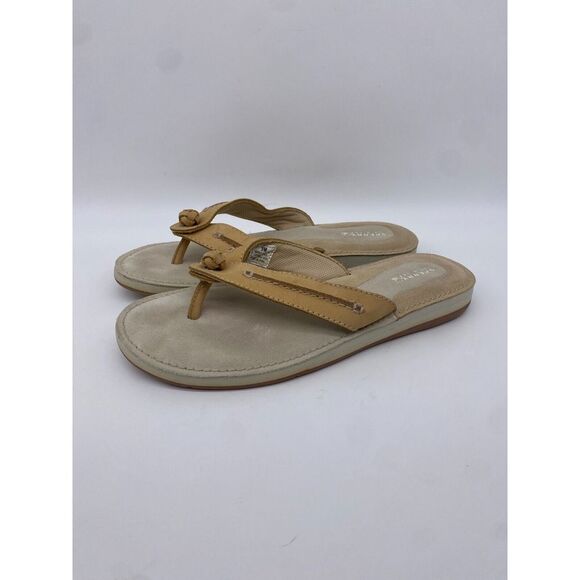 Sperry‎ Sandals Womens 9M Tan Parrotfish Flip-Flops Slippers Thong Flats Ladies - Picture 1 of 10